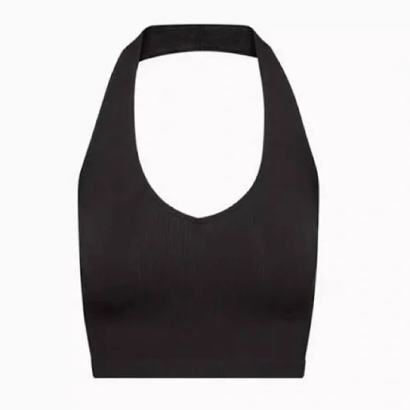 Babaton Aritzia Ribbed Black Halter Neck Top - Picture 7 of 7